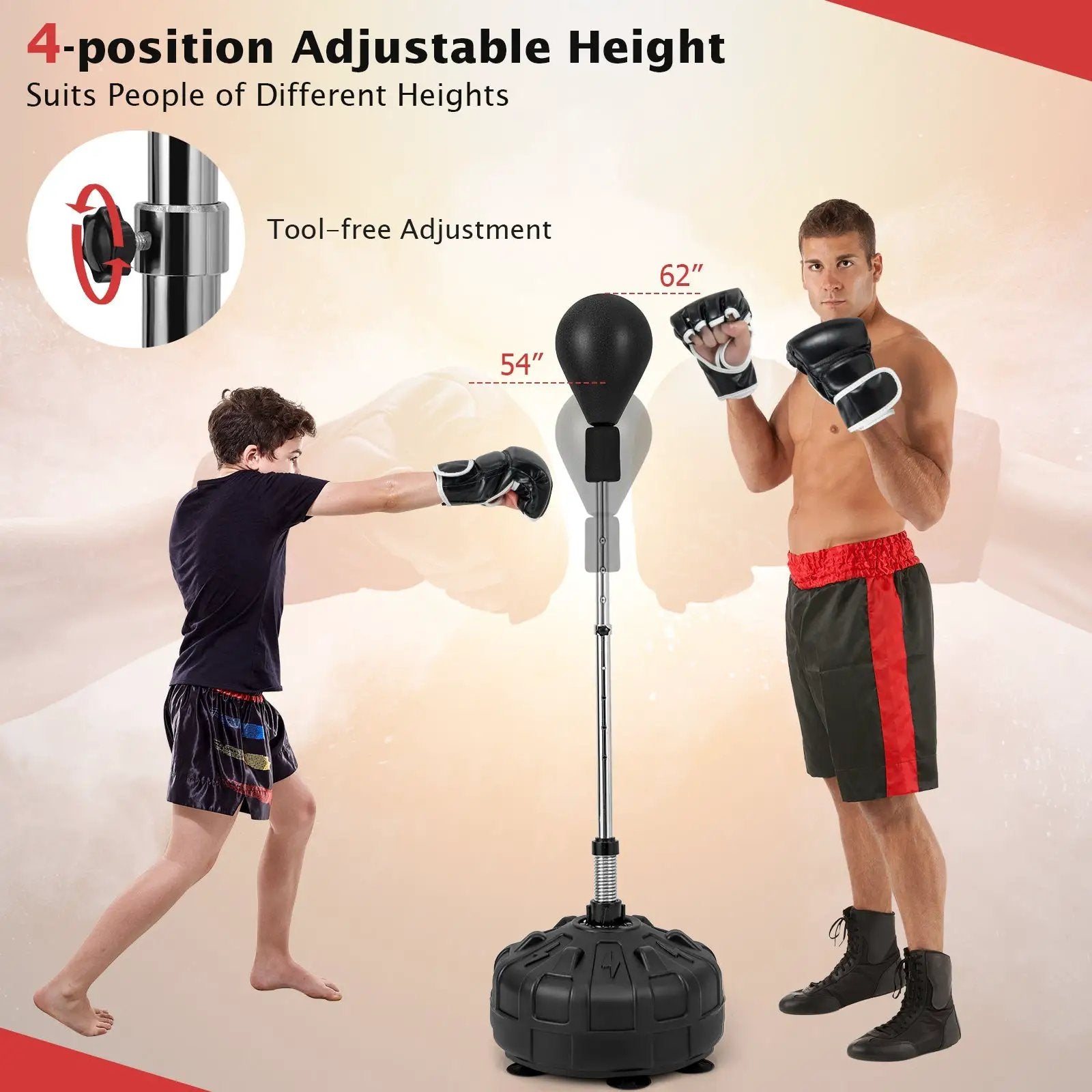 Freestanding Reflex Punching Bag for Adults by DirectDeals