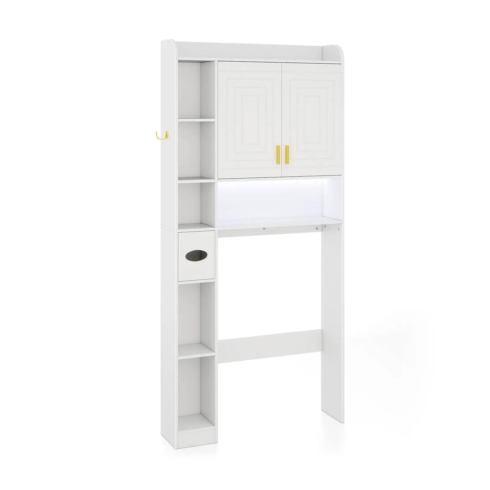 Freestanding Storage Cabinet Above Toilet with 2-Door Cabinet-White by DirectDeals