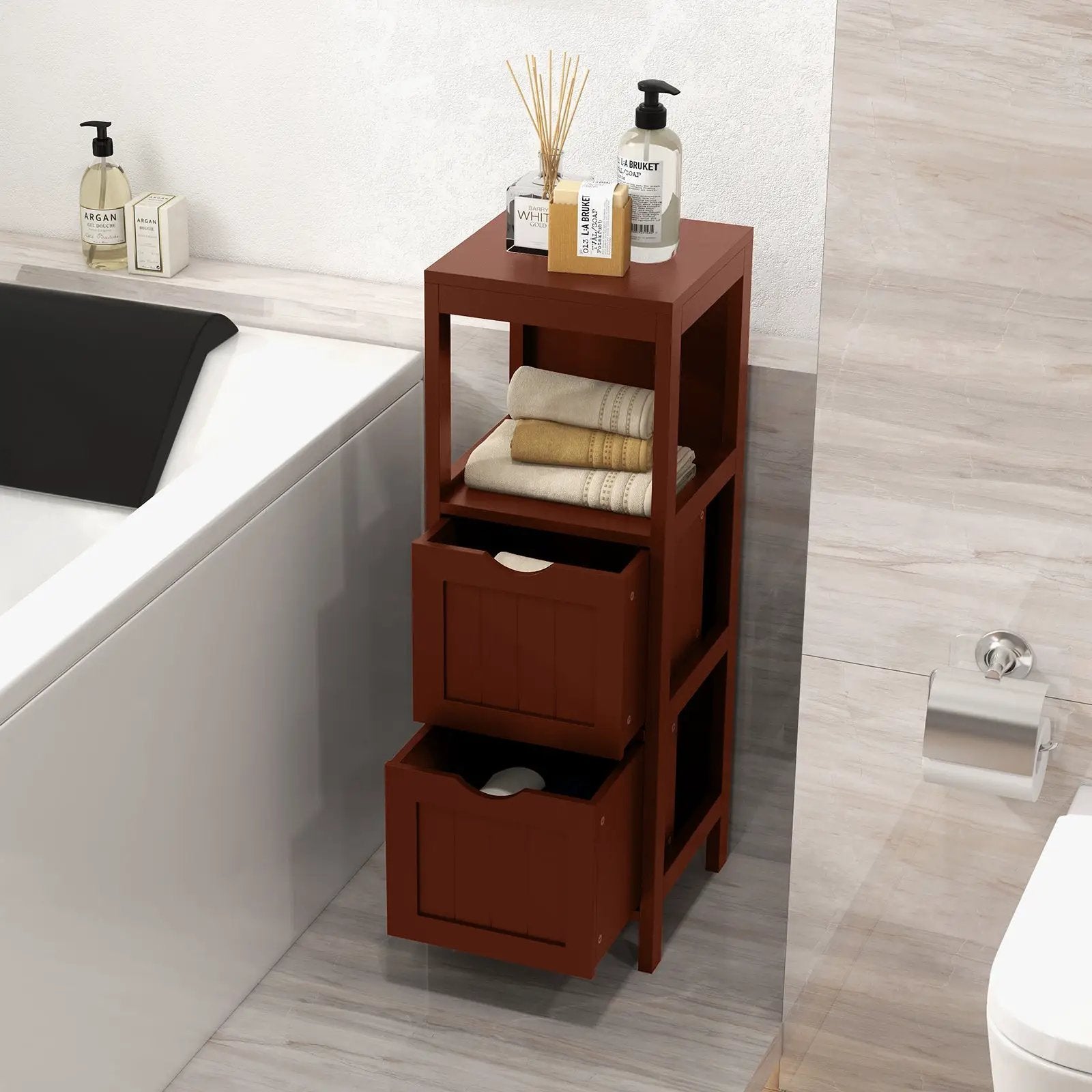 Freestanding Storage Cabinet with 2 Removable Drawers for Bathroom by DirectDeals