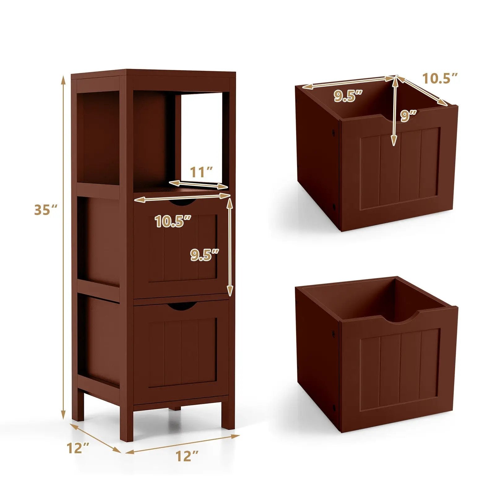 Freestanding Storage Cabinet with 2 Removable Drawers for Bathroom by DirectDeals