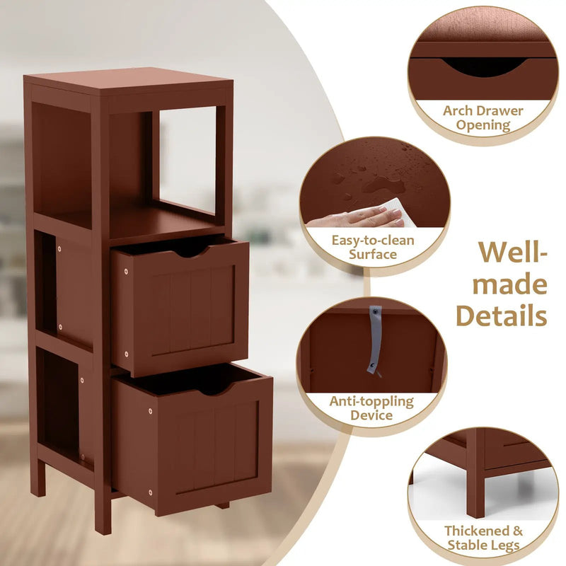 Freestanding Storage Cabinet with 2 Removable Drawers for Bathroom by DirectDeals