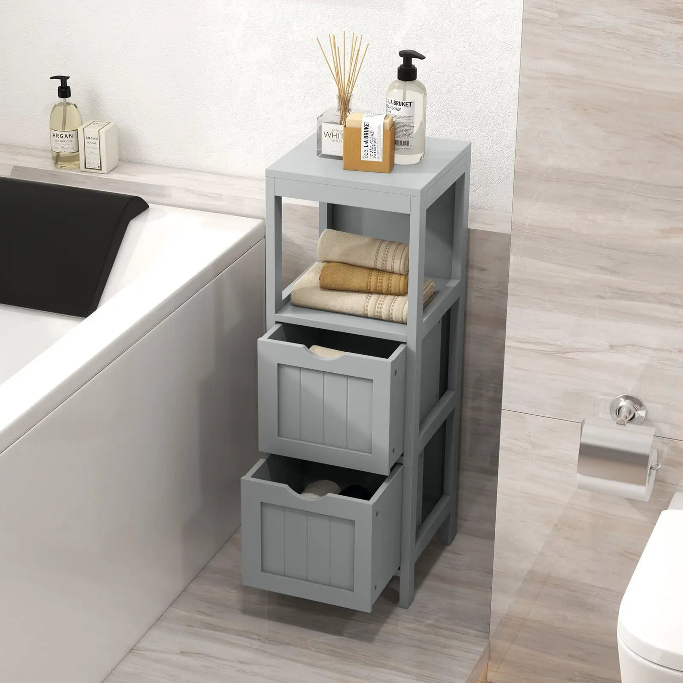 Freestanding Storage Cabinet with 2 Removable Drawers for Bathroom by DirectDeals