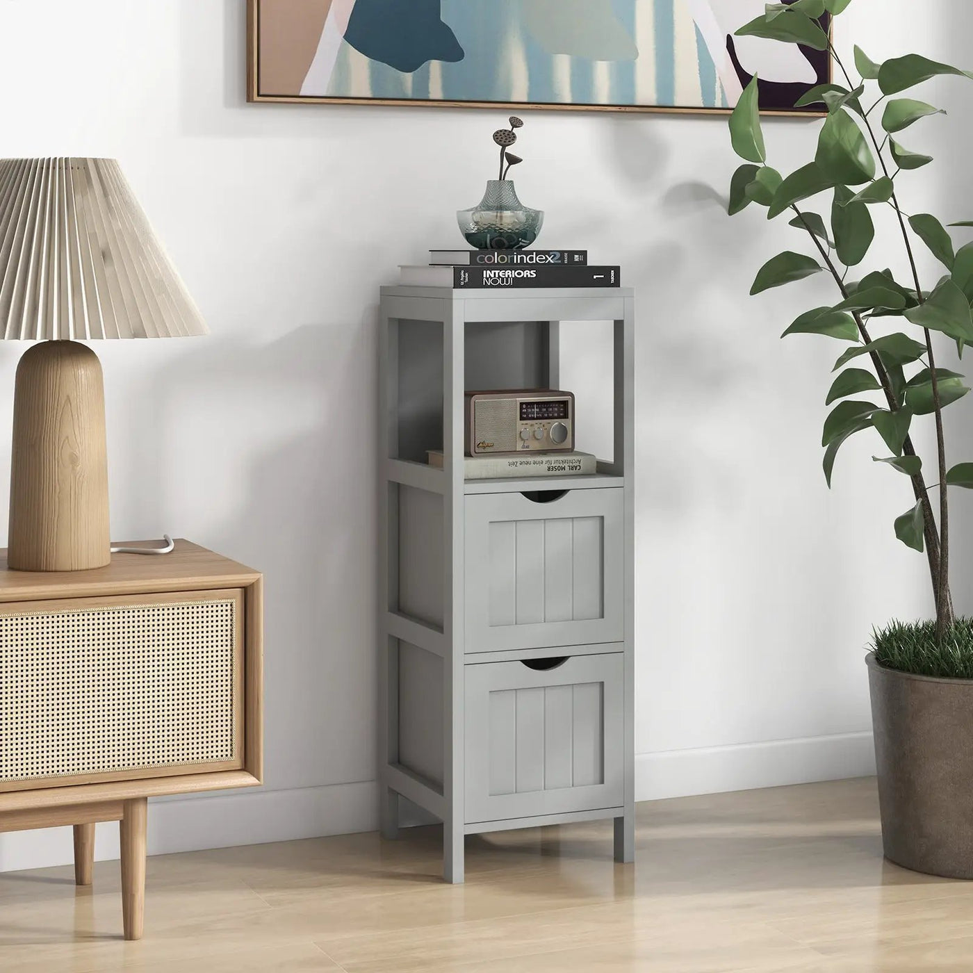 Freestanding Storage Cabinet with 2 Removable Drawers for Bathroom by DirectDeals