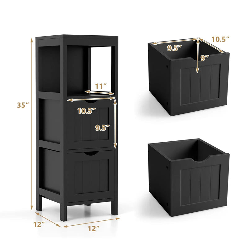 Freestanding Storage Cabinet with 2 Removable Drawers for Bathroom by DirectDeals