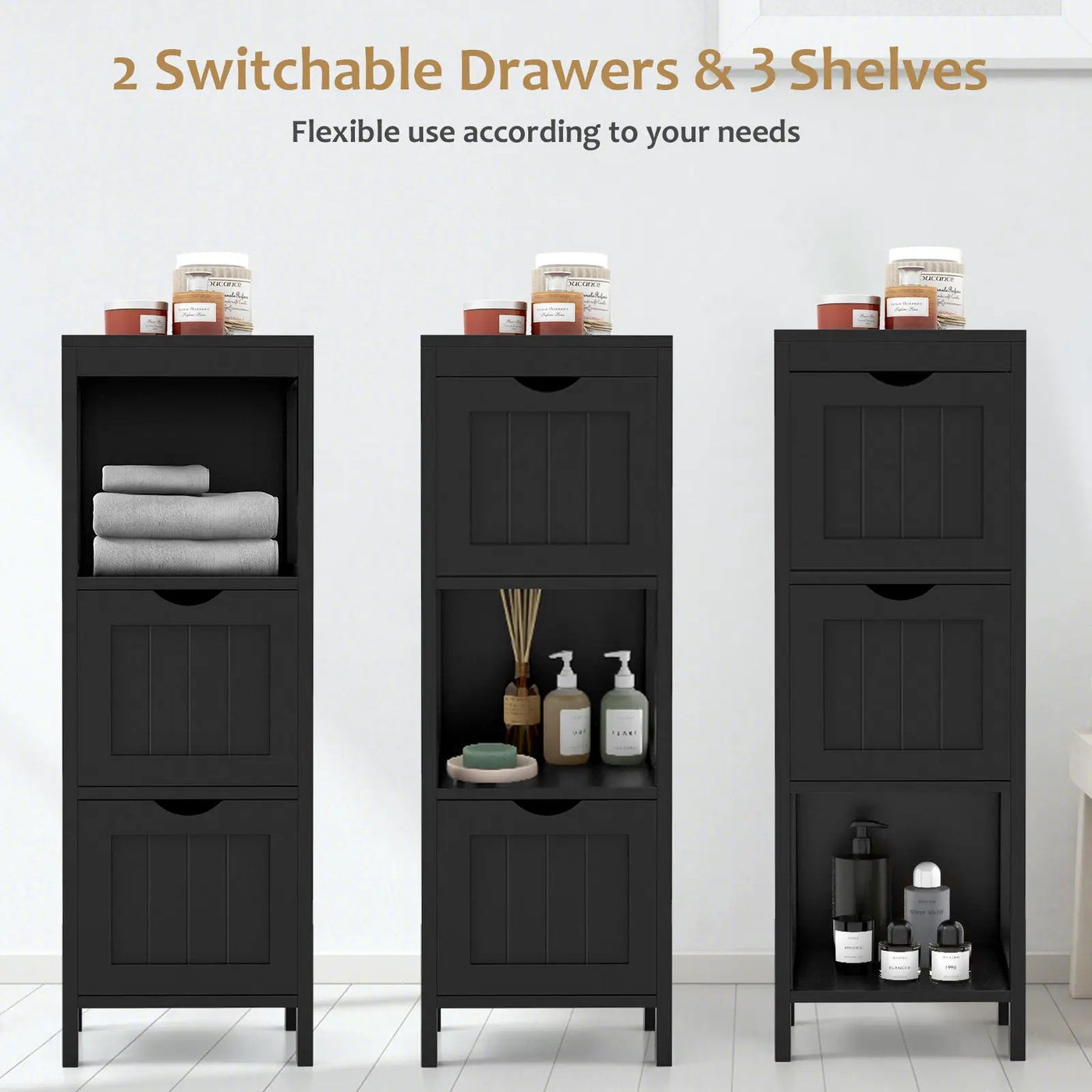 Freestanding Storage Cabinet with 2 Removable Drawers for Bathroom by DirectDeals