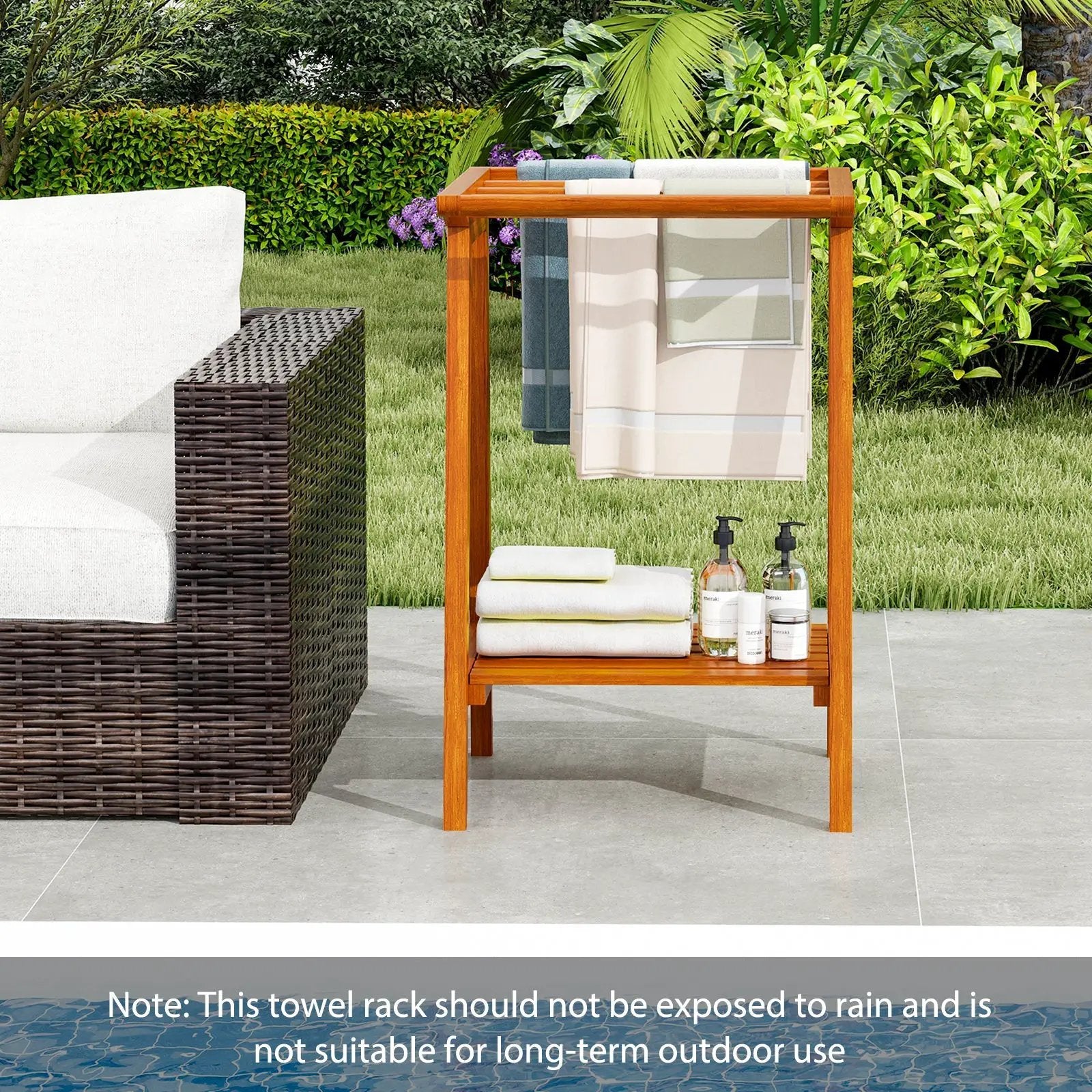Freestanding Towel Rack with Storage Shelf for Bathroom by DirectDeals