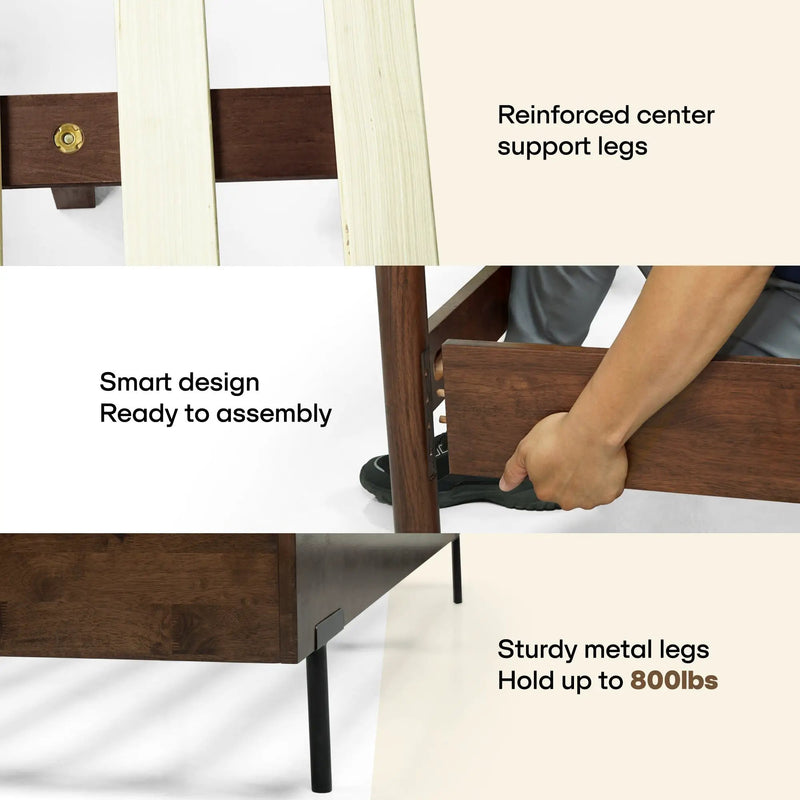 Frida Solid Wood Bed Frame by Megsu