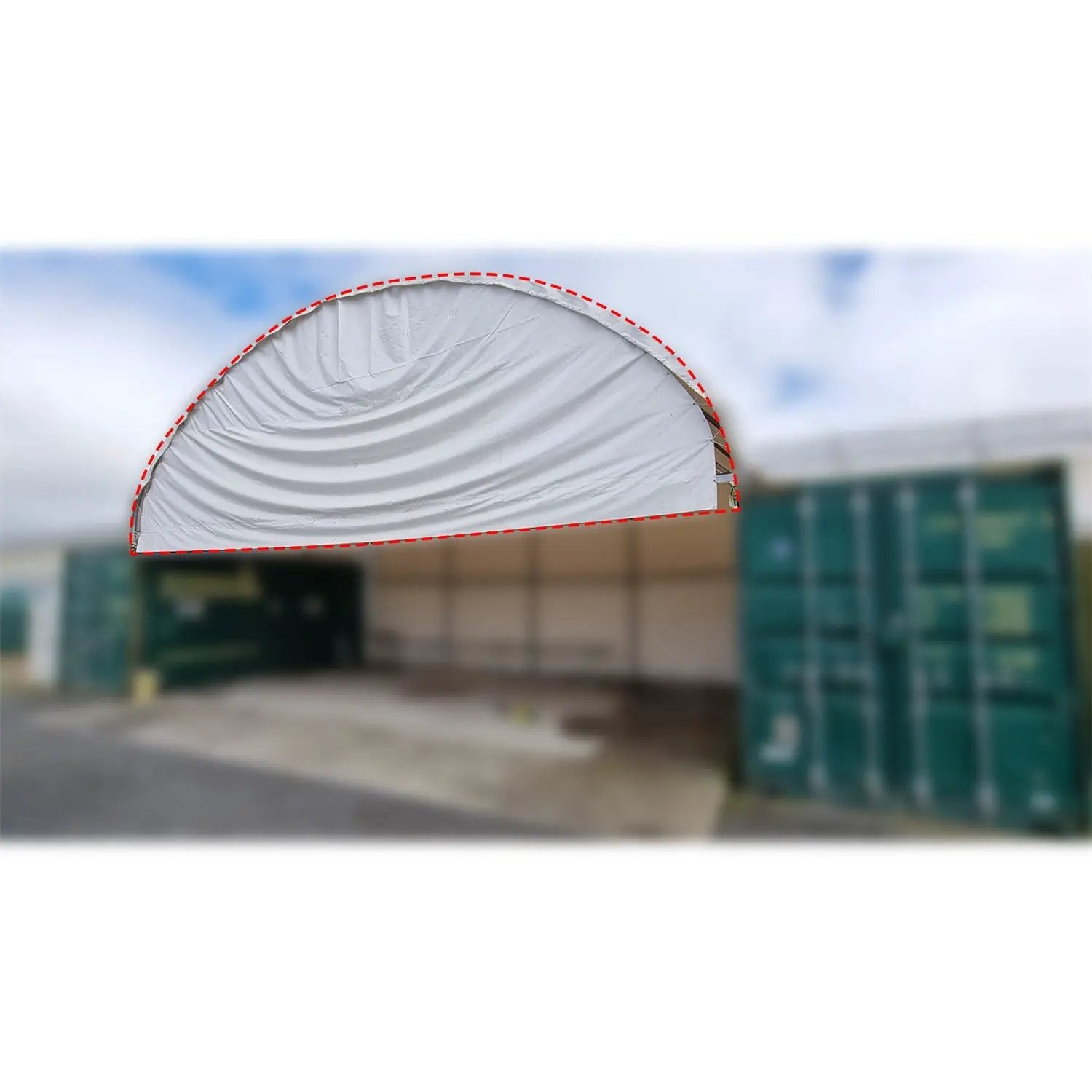 Half Panel with Frame for Container Shelter 40'x40'x15' , 22oz PVC by Chery Industrial