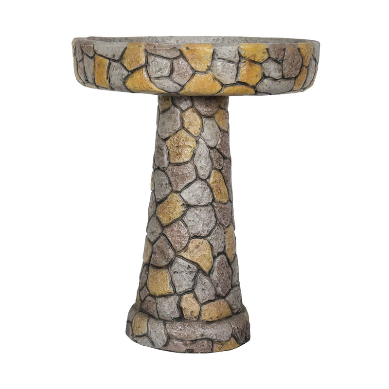 Concrete Mosaic Bird Bath Stone Inlay 24 Inch, photo 4 of 8