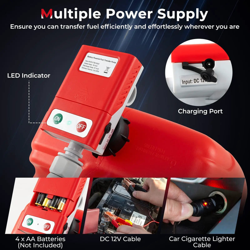 Fuel Transfer Pump with Nozzle for Flow Control and Stop by DirectDeals