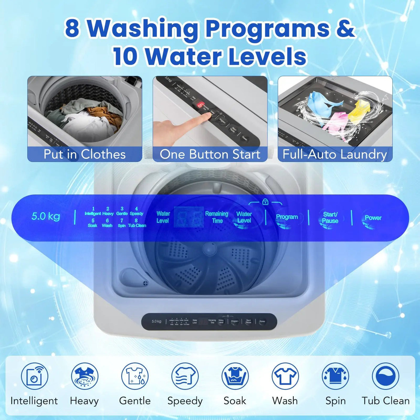 Full-Automatic Washing Machine Washer and Spin Combo by DirectDeals