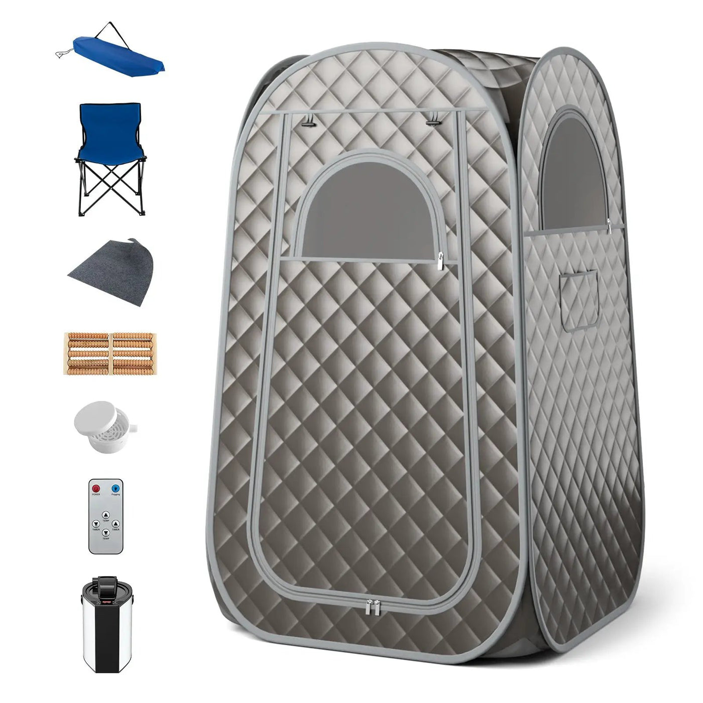 Full-Body Personal Sauna Tent with 1000W 3L Steam Generator for Home Spa Relaxation by DirectDeals