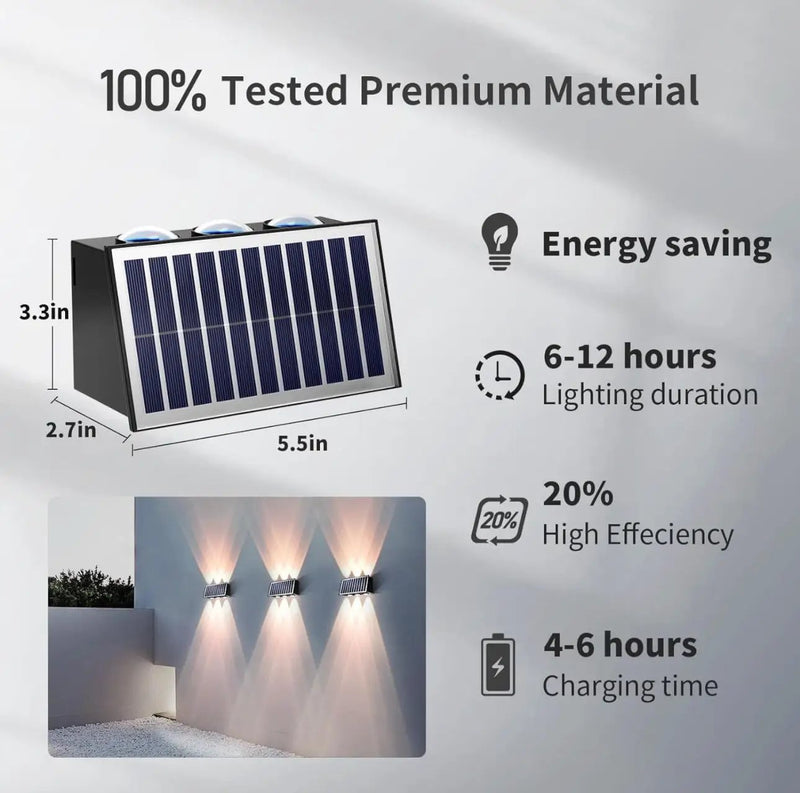 2 Pack Solar Wall Lights Outdoor Waterproof Led Up and Down Wall Lights,Solar Outdoor Lights Wall Sconce Exterior Lighting by Outdoor Solar Outlet