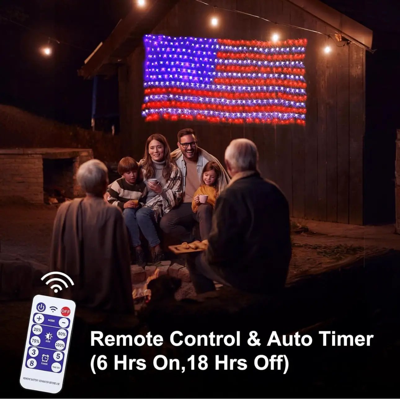 Oversize American Flag Solar Lights 420 Super Bright LEDs 2-in-1 Solar Powered and Plug in Flag Light by Outdoor Solar Outlet