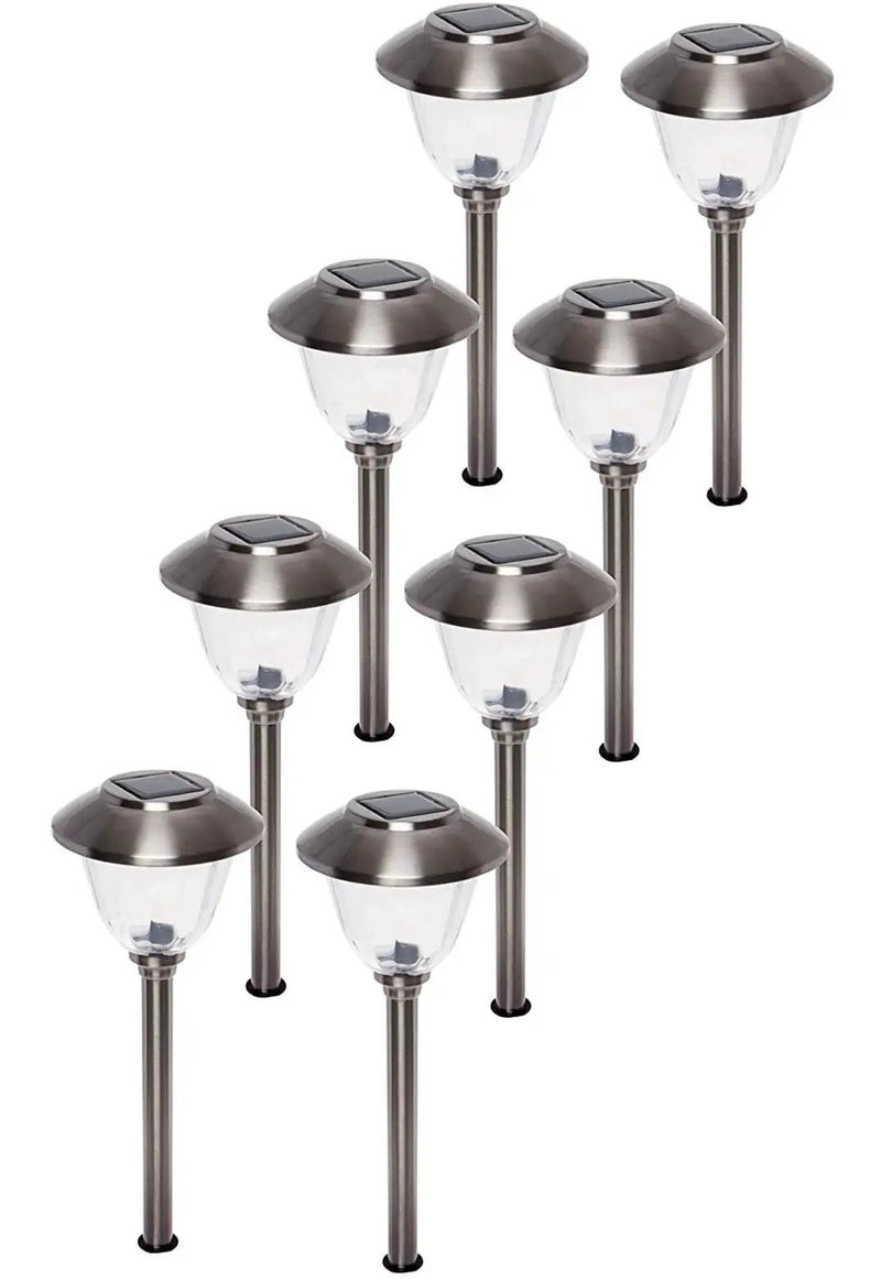 Energizer 10Pack Solar Pathway LED Lights Outdoor-Stainless Steel 15 Lumen ( Silver ) by Outdoor Solar Outlet