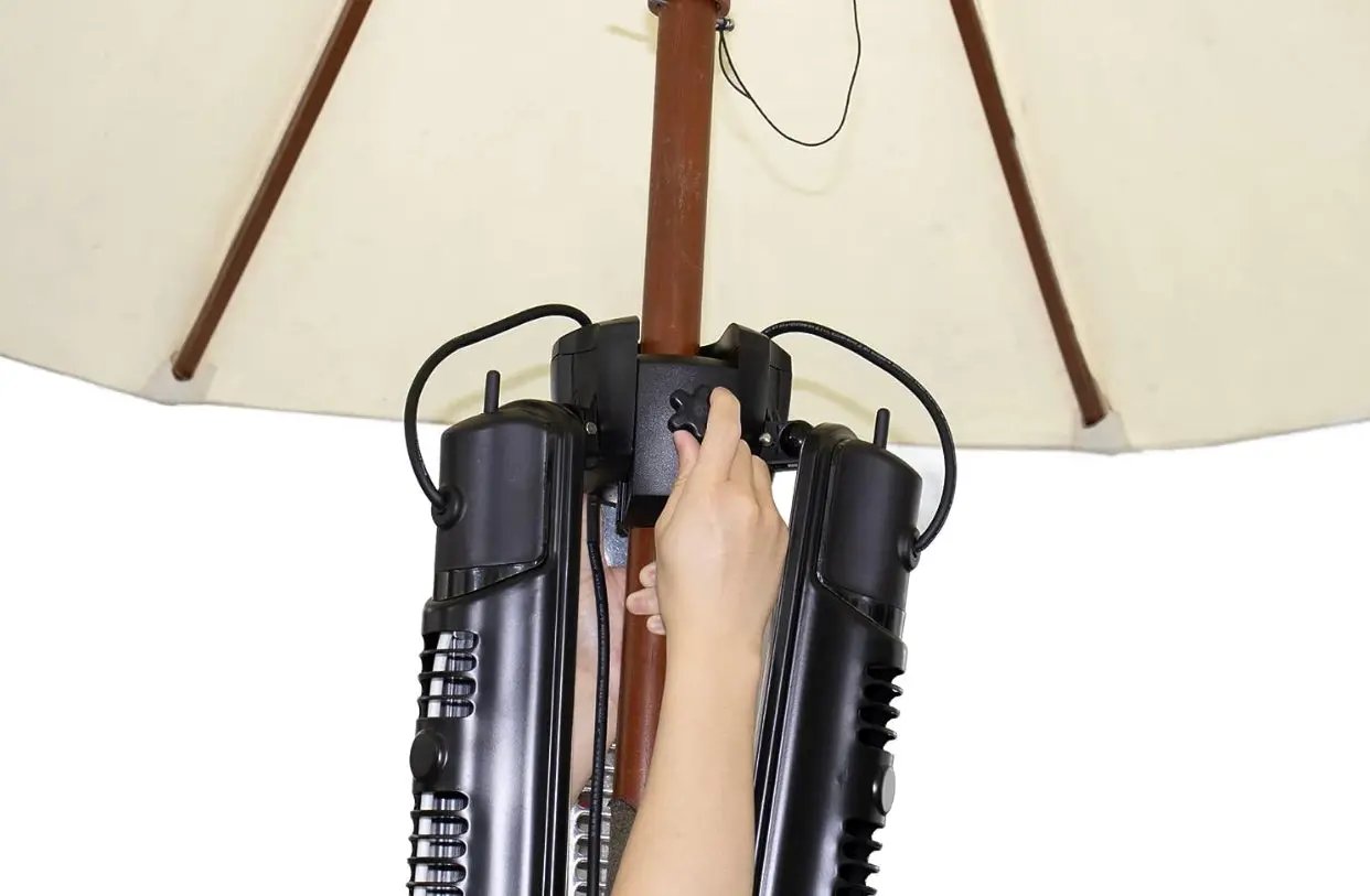 Electric Umbrella Heater Outdoor Heaters for Patio Electric Only Waterproof Infrared for Patio, Commercial and Residential by Outdoor Solar Outlet