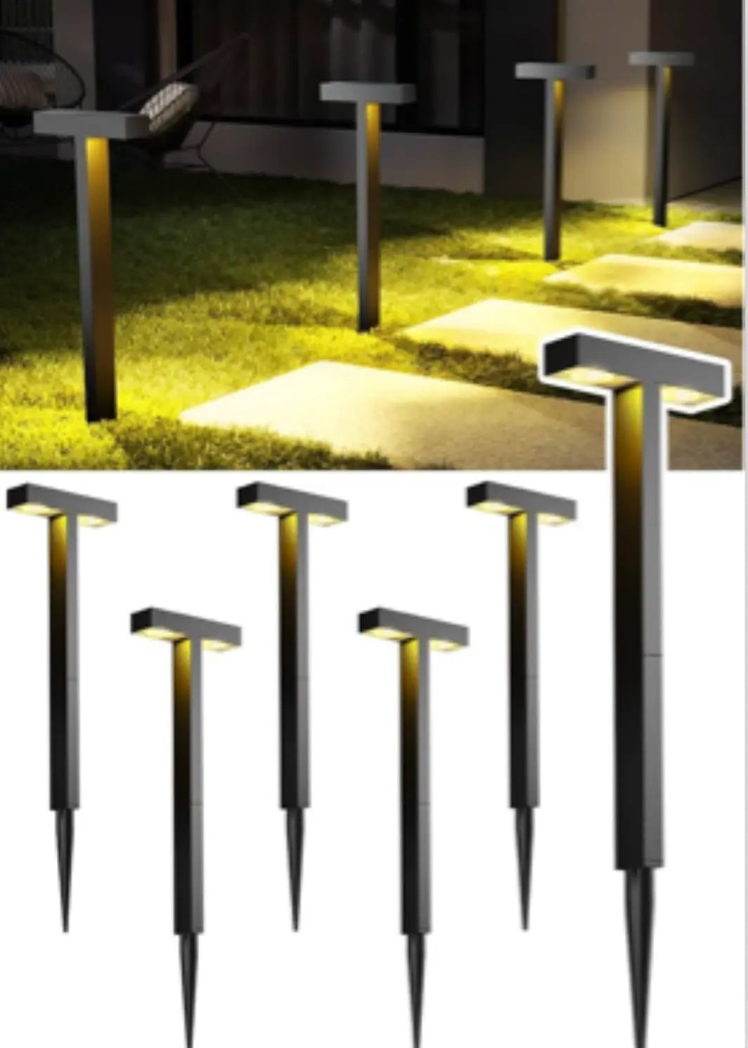 SmartYard Solar Modern Pathway Lights, 4 Pack -15 Lumen by Outdoor Solar Outlet