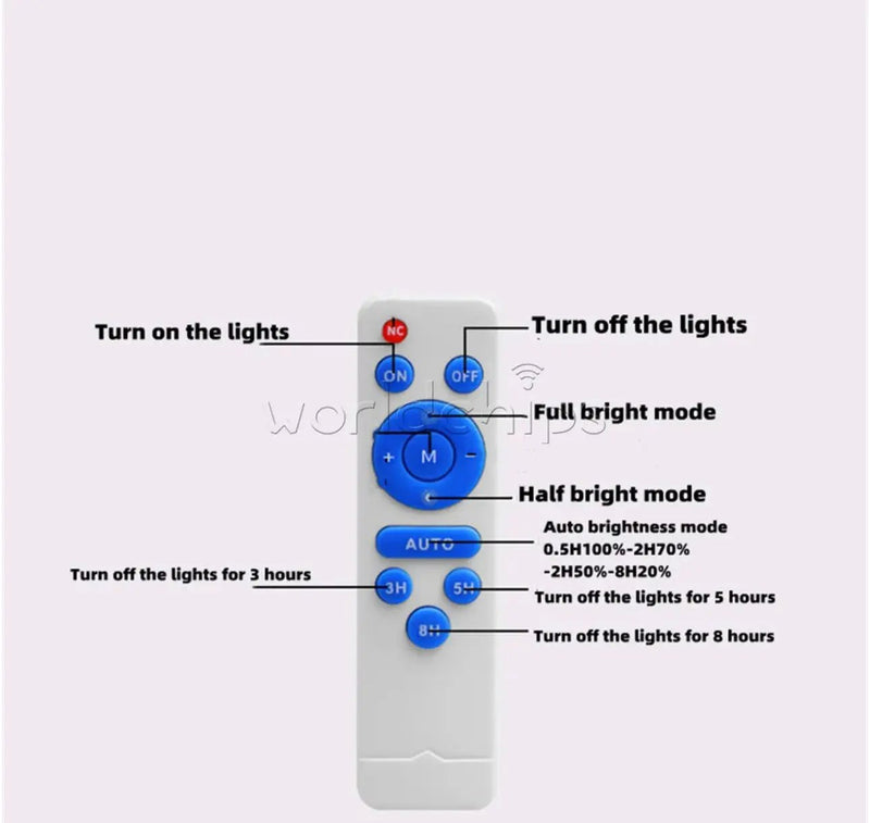 Replacement Remote Control for Solar Street Light LED 2600W , 4800W , 7200W,4600W,3800W,9000W by Outdoor Solar Outlet