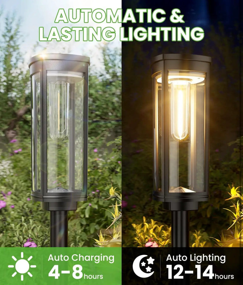 SmartYard 15 Lumen Bright Solar Lights Outdoor Pathway Lights Waterproof IP65, Auto On/Off 4 Pack by Outdoor Solar Outlet