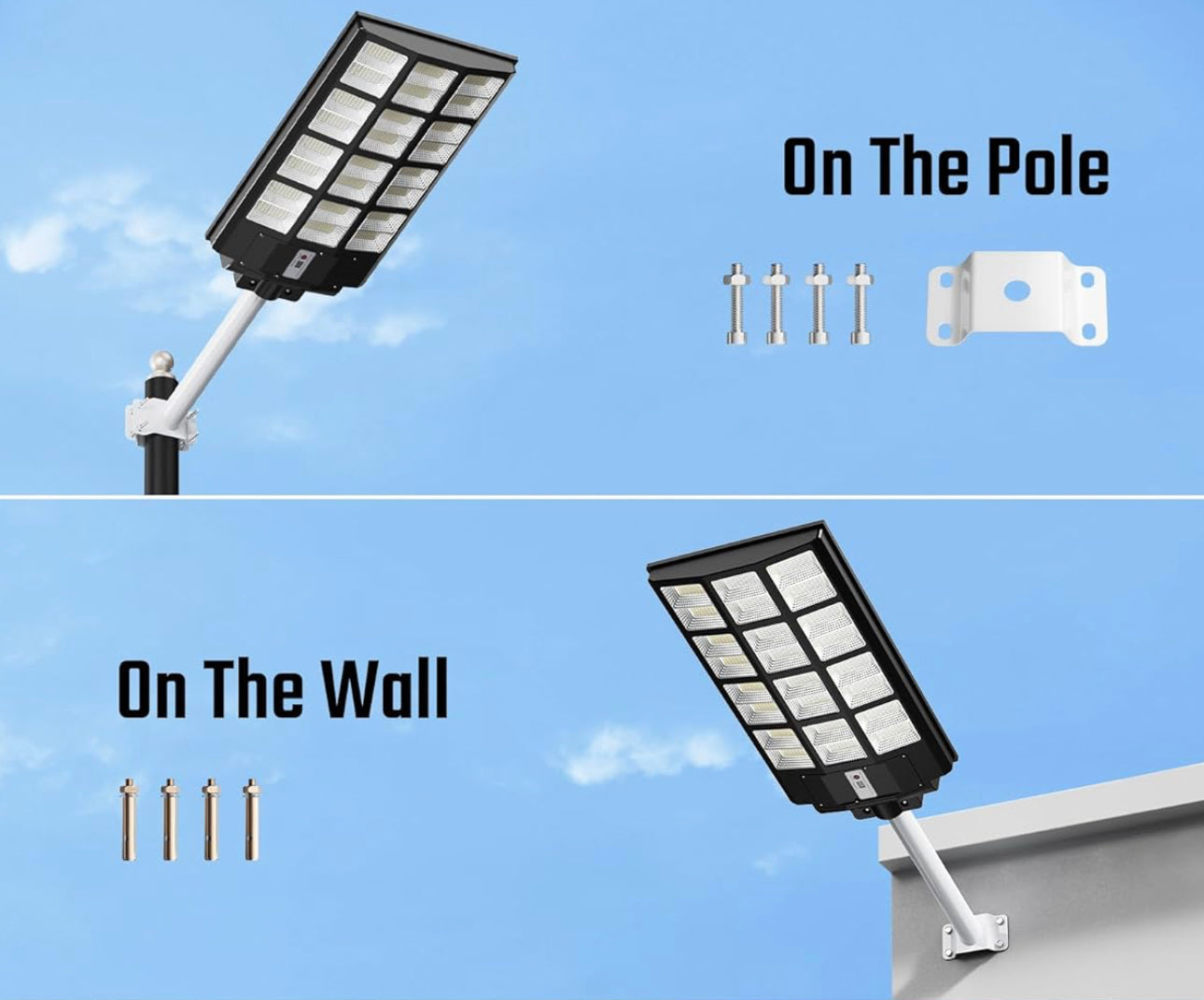 7200W Commercial Solar Street Light , 100000LM Parking Lot Light Dusk to Dawn With Remote by Outdoor Solar Outlet