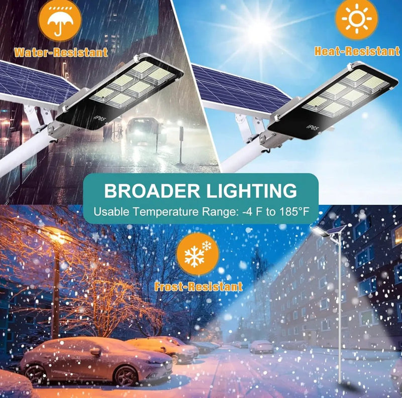 4400W Solar Street Lights Outdoor, Dusk to Dawn Solar Led Outdoor Light with Remote Control, 6500K Daylight White by Outdoor Solar Outlet