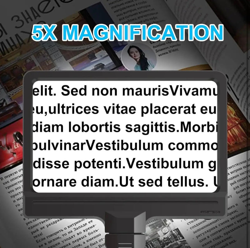 5X Magnifying Glass with 36 LED Dimmable Light and Stand, Adjustable Brightness Magnifying Floor Lamp, Gooseneck Arm Lighted Magnifier for Reading, Crafts and Close Work by Outdoor Solar Outlet