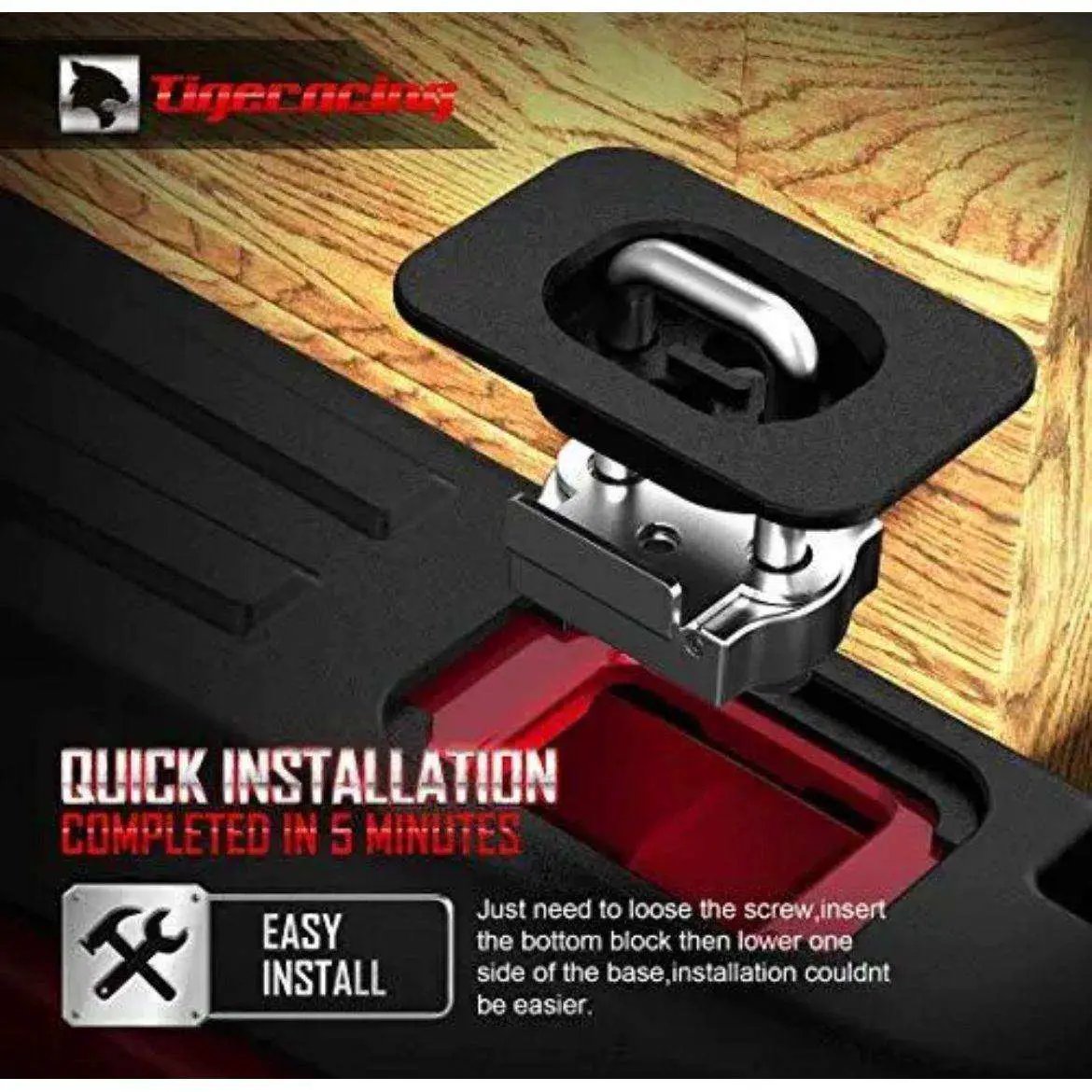 Tigeracing Tie Down Anchors Retractable Truck Bed Top Side D Ring Compatible ... by Selzalot