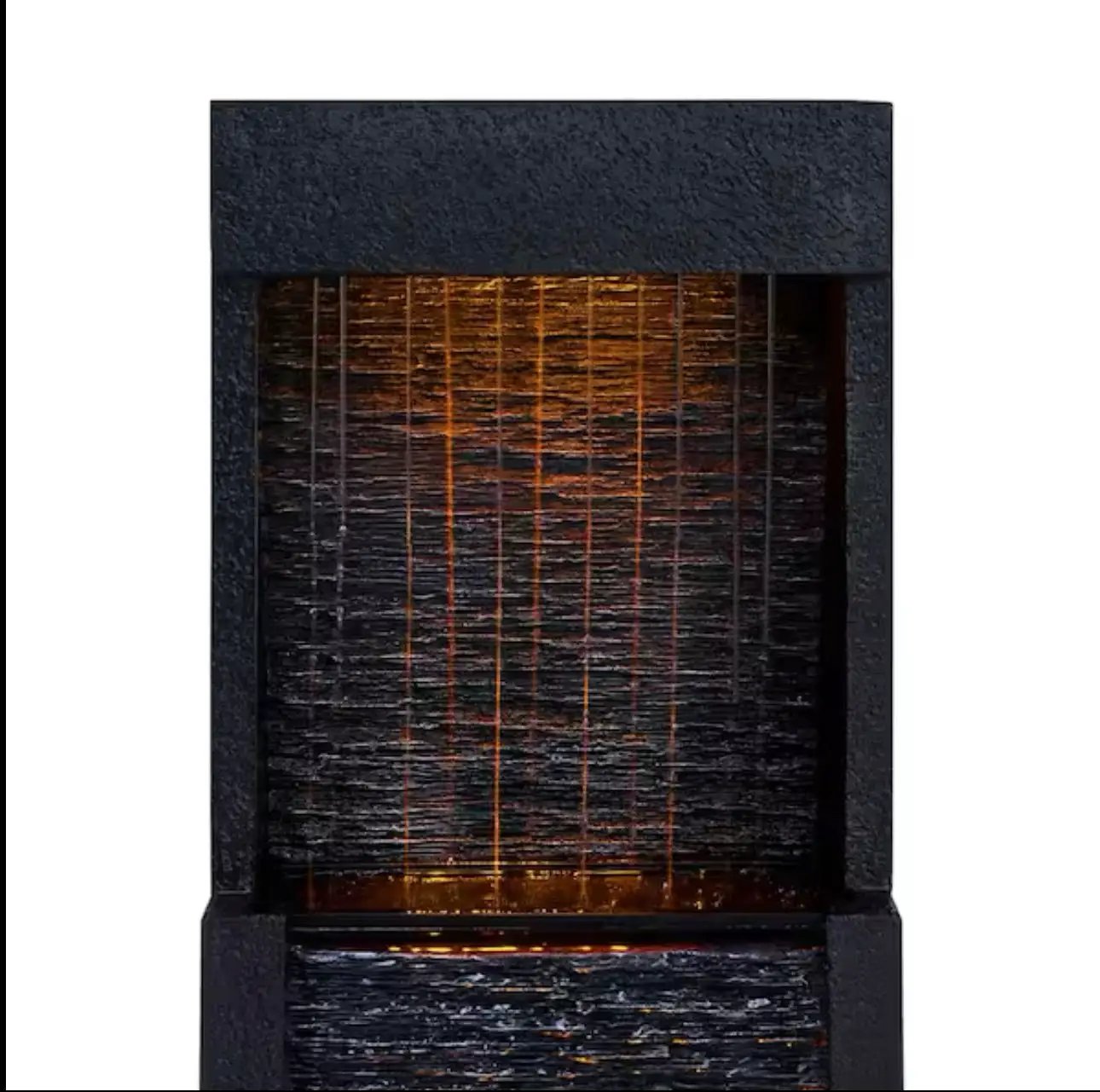 38 in. Tall Outdoor Gray Slate Solar-Powered Waterfall Fountain with LED Lights by Outdoor Solar Outlet