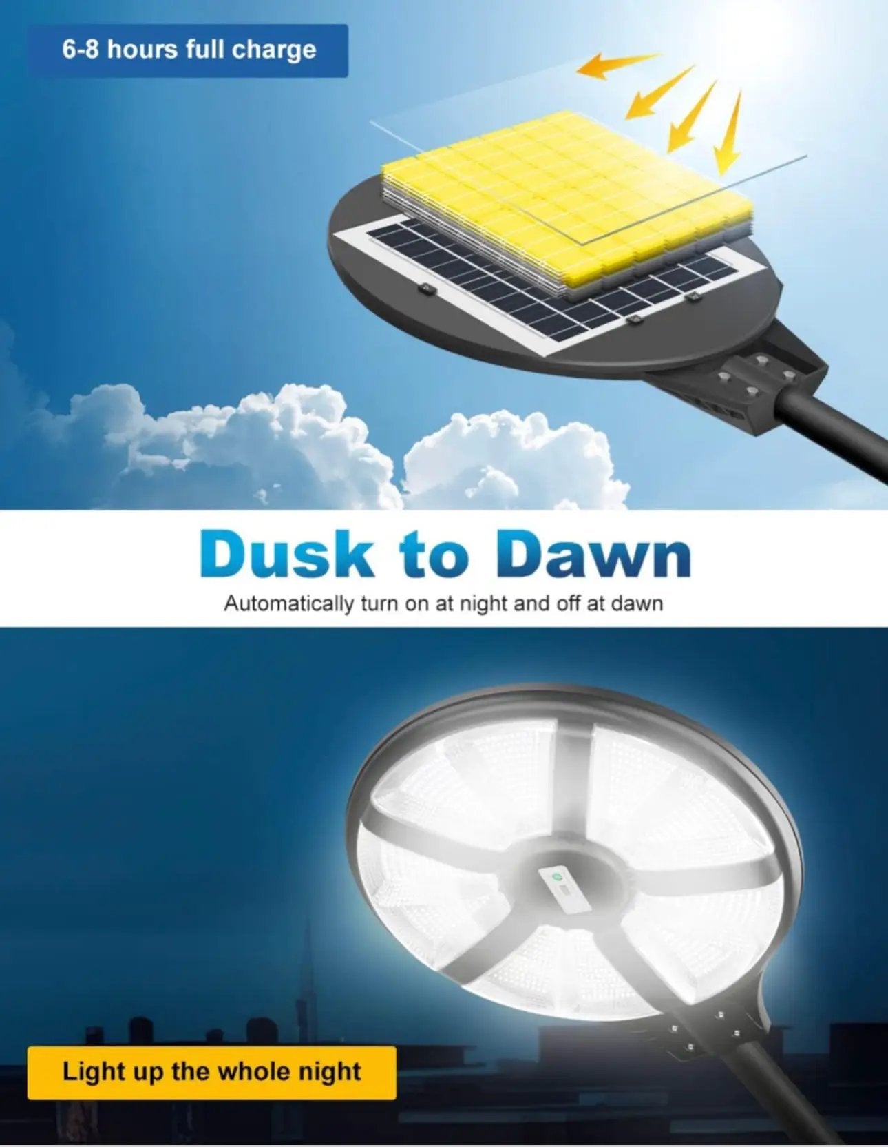6000W Solar Street Light Outdoor Waterproof -Radar & Motion Sensing, Remote Control with 360° Wide Angle Lighting by Outdoor Solar Outlet