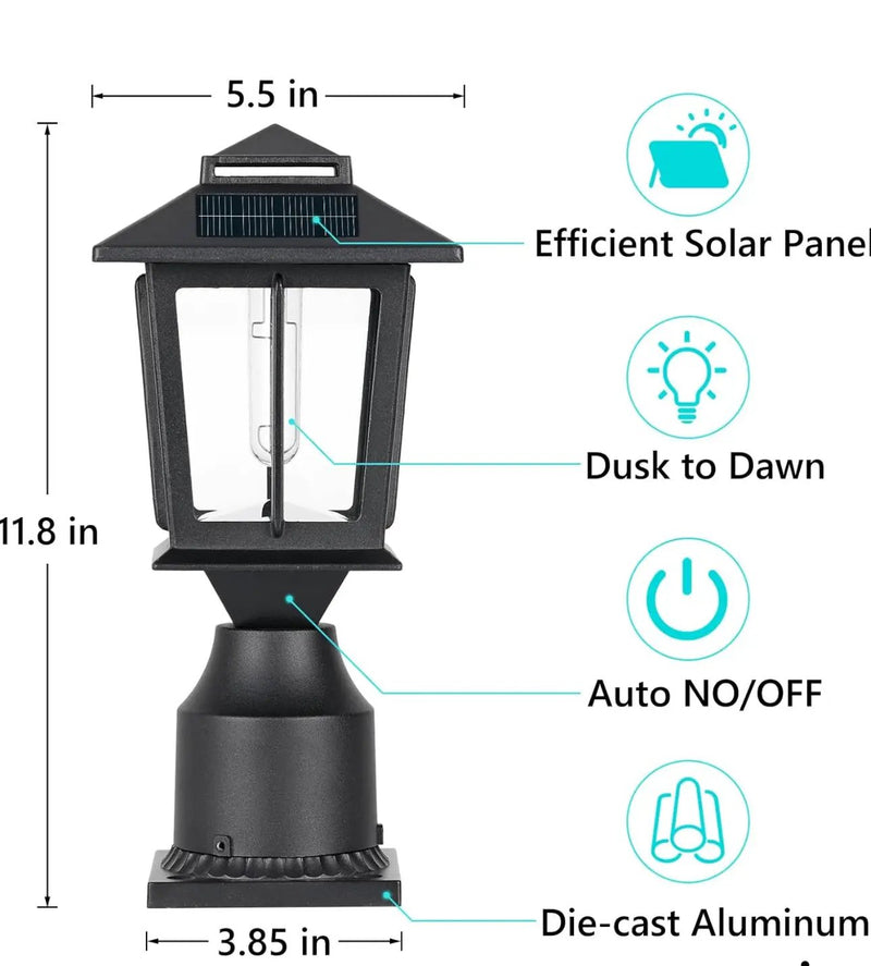2 Pack SmartYard Aluminum Solar Post/Fence Lights Outdoor, Wood 4X4 Solar Post Cap Lights by Outdoor Solar Outlet