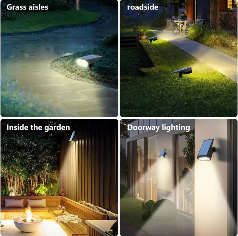 SmartYard Solar Spot Lights 53 LEDs, 2 Modes Pathway/Wall Lights 2 In 1 Auto On/Off 4 Pack(Cool White) by Outdoor Solar Outlet