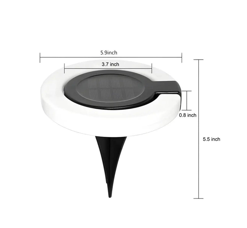 4 Pack Round Outdoor Ground Lights Adjustable Disk Solar Pathway Lamp by Outdoor Solar Outlet