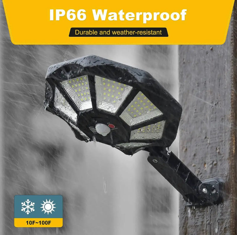 2 Pack SmartYard 300W Solar Street Light 168LED Dusk to Dawn,6500K with Motion Sensor by Outdoor Solar Outlet