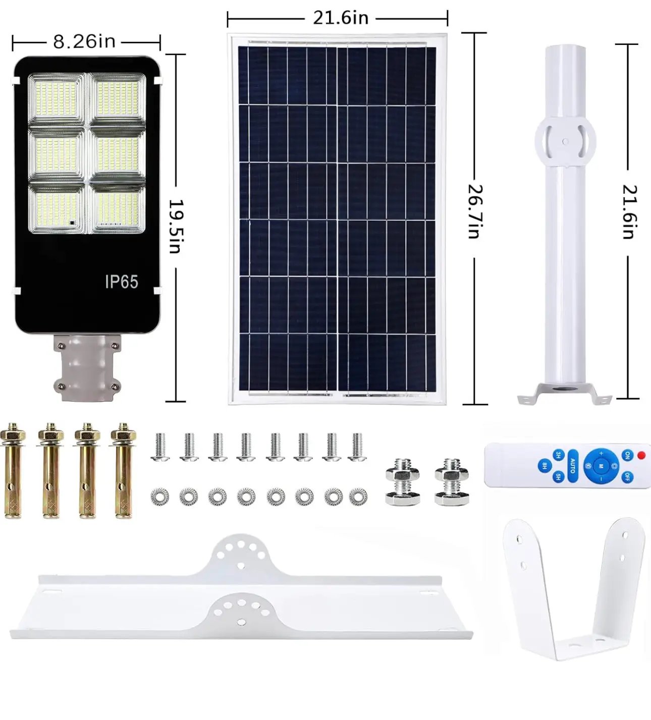 4400W Solar Street Lights Outdoor, Dusk to Dawn Solar Led Outdoor Light with Remote Control, 6500K Daylight White by Outdoor Solar Outlet