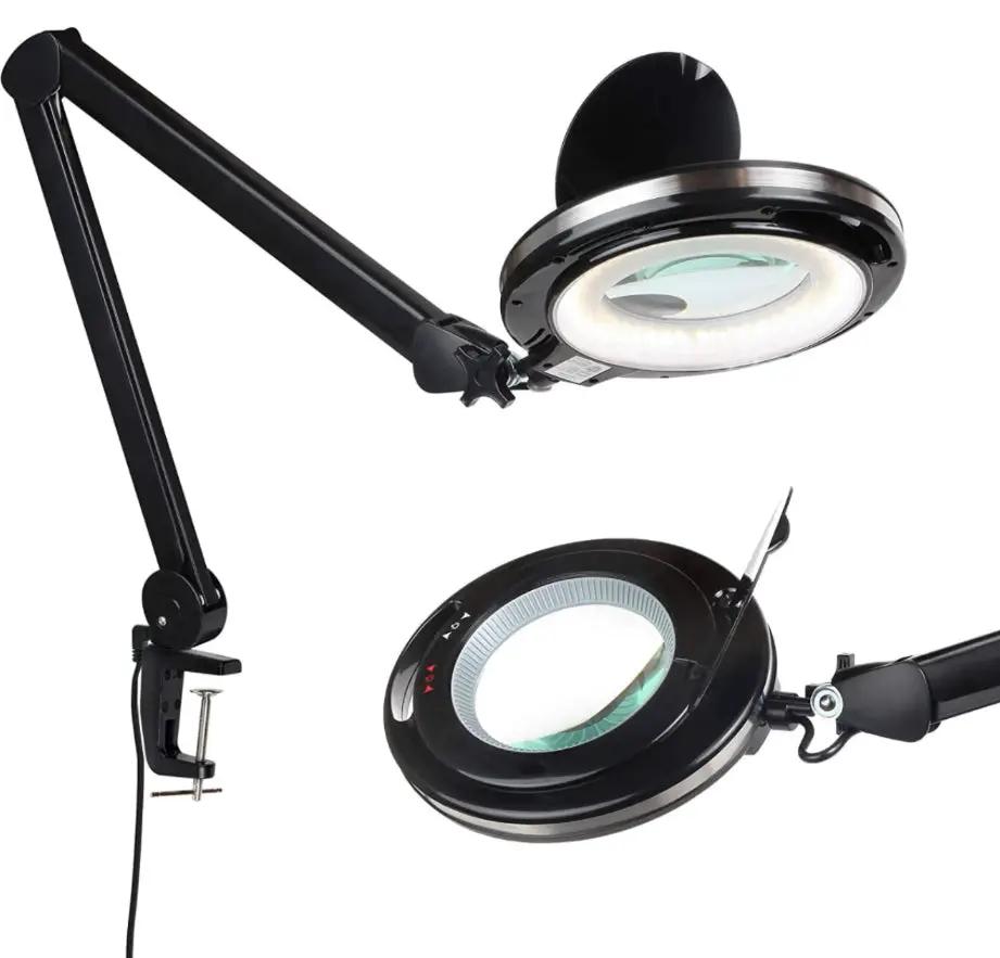 5X PRO XL Magnifying Desk Clamp Lamp – With Bright LED Light by Outdoor Solar Outlet