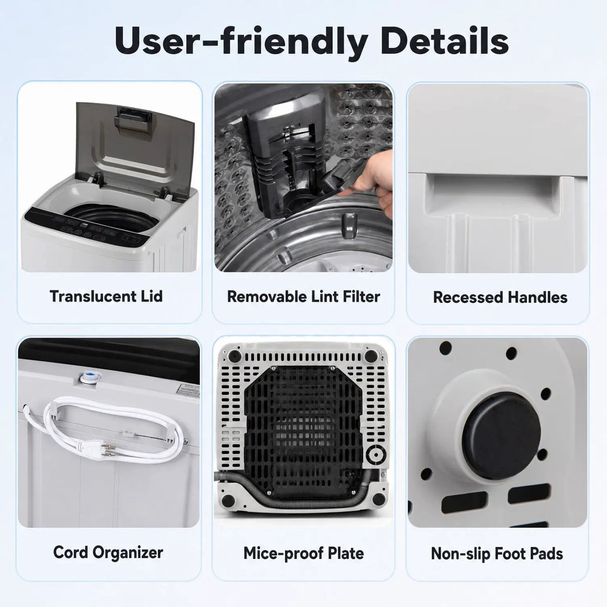 Automatic Washing Machine 7.7 lbs with 8 Programs & Drain Pump by DirectDeals