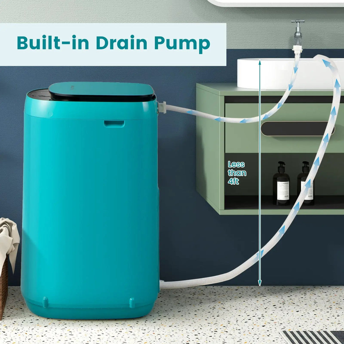 7.7 lbs Full-Automatic Washing Machine with 10 Washing Programs by DirectDeals
