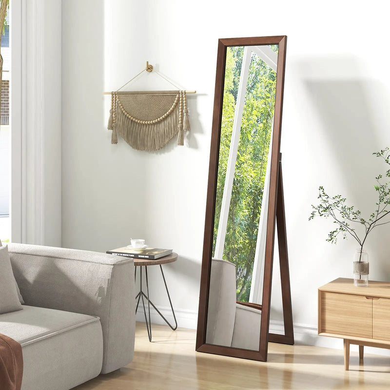 Full Length Mirror with Stand and Solid Wood Frame by DirectDeals