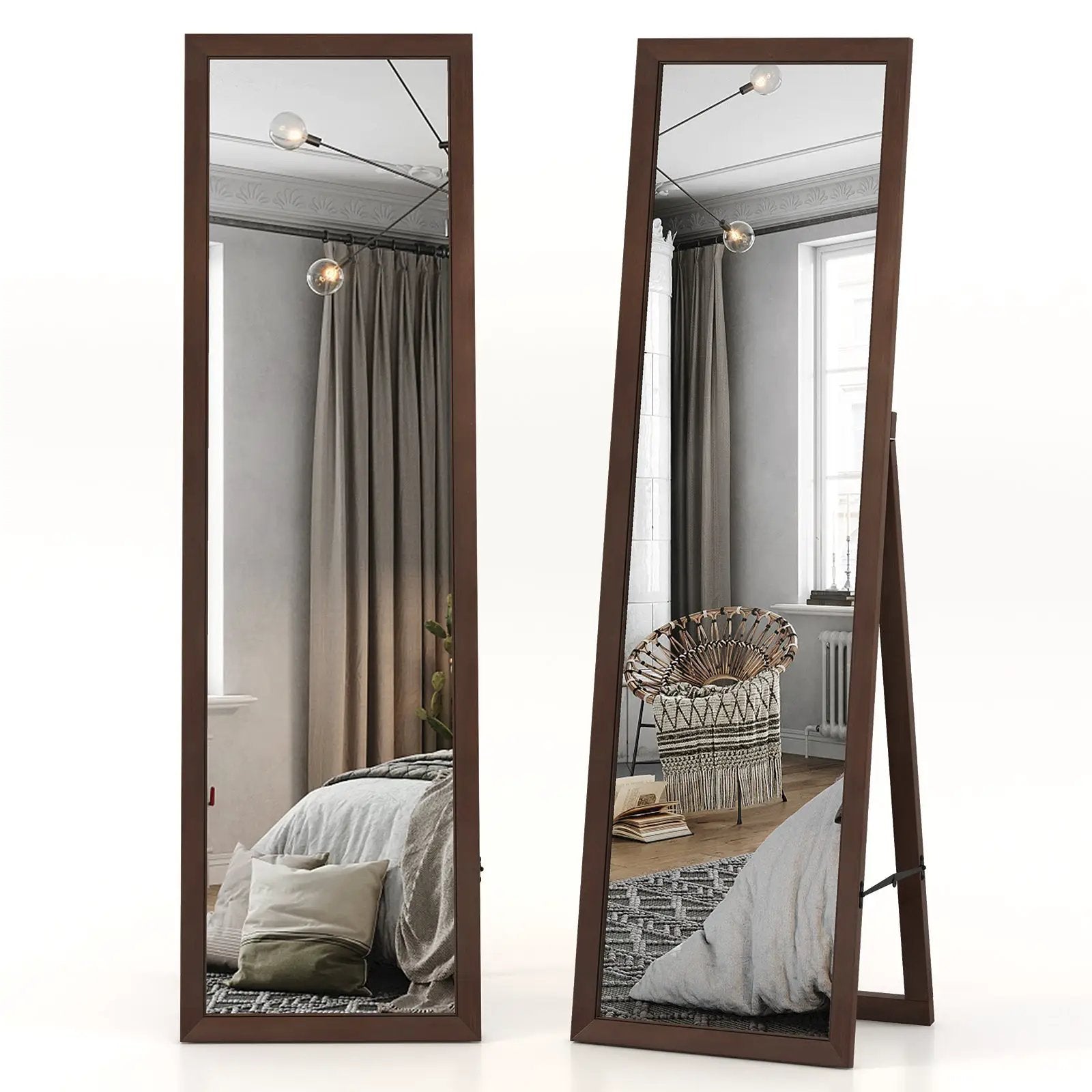 Full Length Mirror with Stand and Solid Wood Frame by DirectDeals