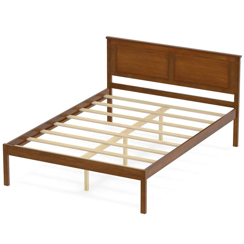 Full/Queen/Twin Size Bed Frame Farmhouse Wooden Platform Bed with Headboard by DirectDeals
