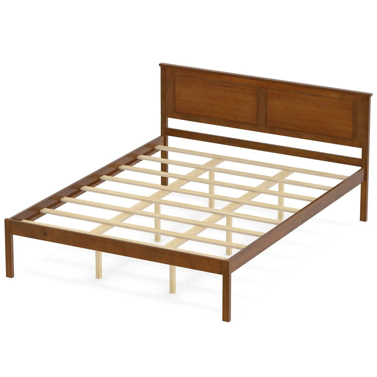Full/Queen/Twin Size Bed Frame Farmhouse Wooden Platform Bed with Headboard by DirectDeals