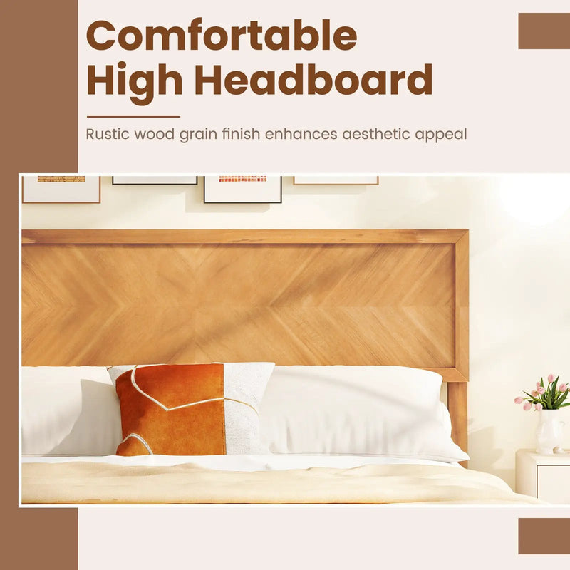 Twin/Full/Queen Size Bed Frame with Headboard and Storage Space by DirectDeals
