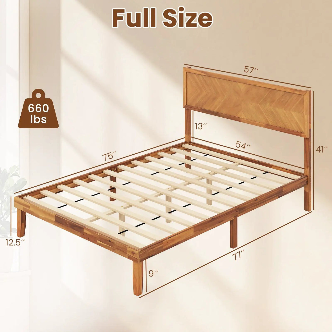 Twin/Full/Queen Size Bed Frame with Headboard and Storage Space by DirectDeals