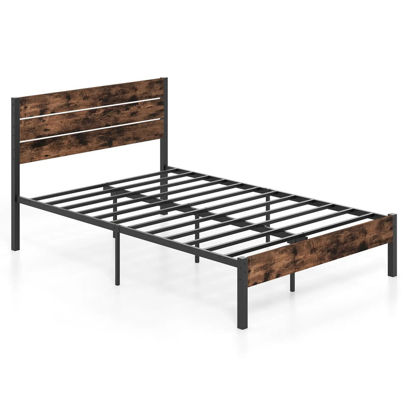 Full/King/Queen/Twin Size Bed Frame with High Headboard and Mute Bar by DirectDeals