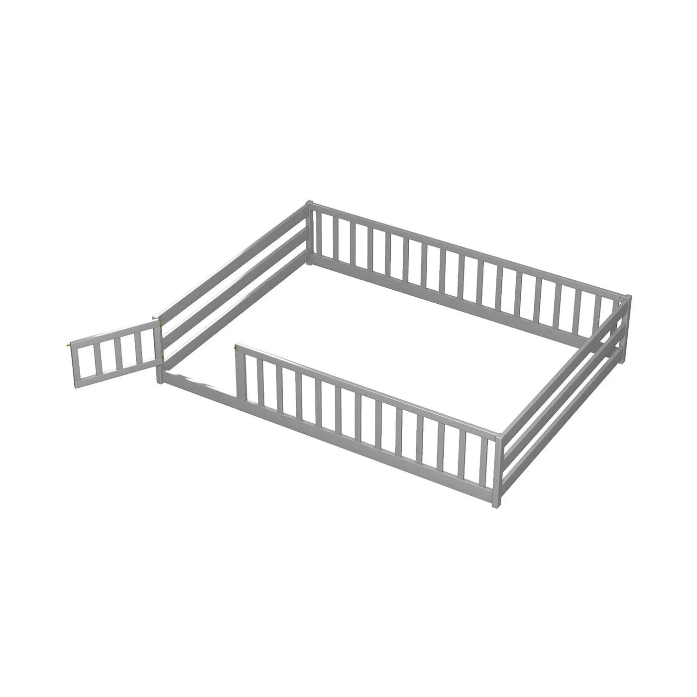 Full Size Floor Bed with Full Length Safety Guardrails by DirectDeals