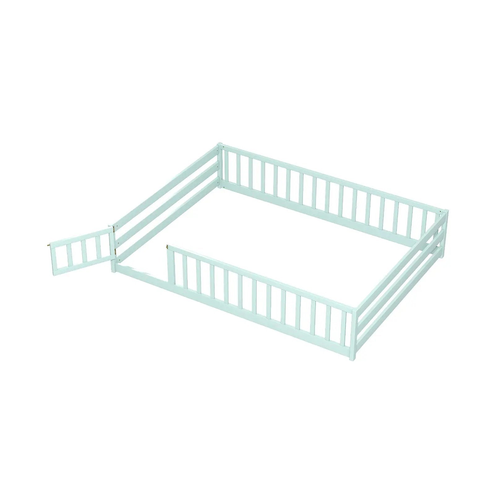 Full Size Floor Bed with Full Length Safety Guardrails by DirectDeals