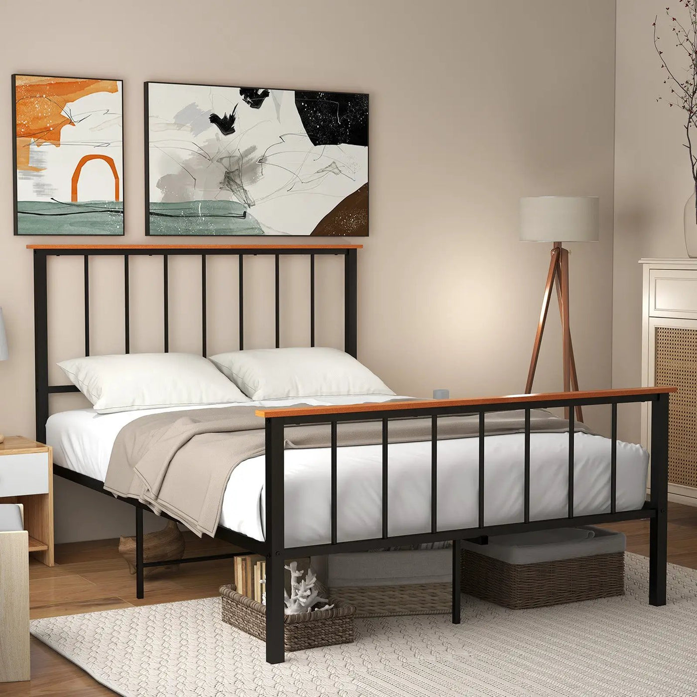 Bed Frame with Headboard and Footboard by DirectDeals