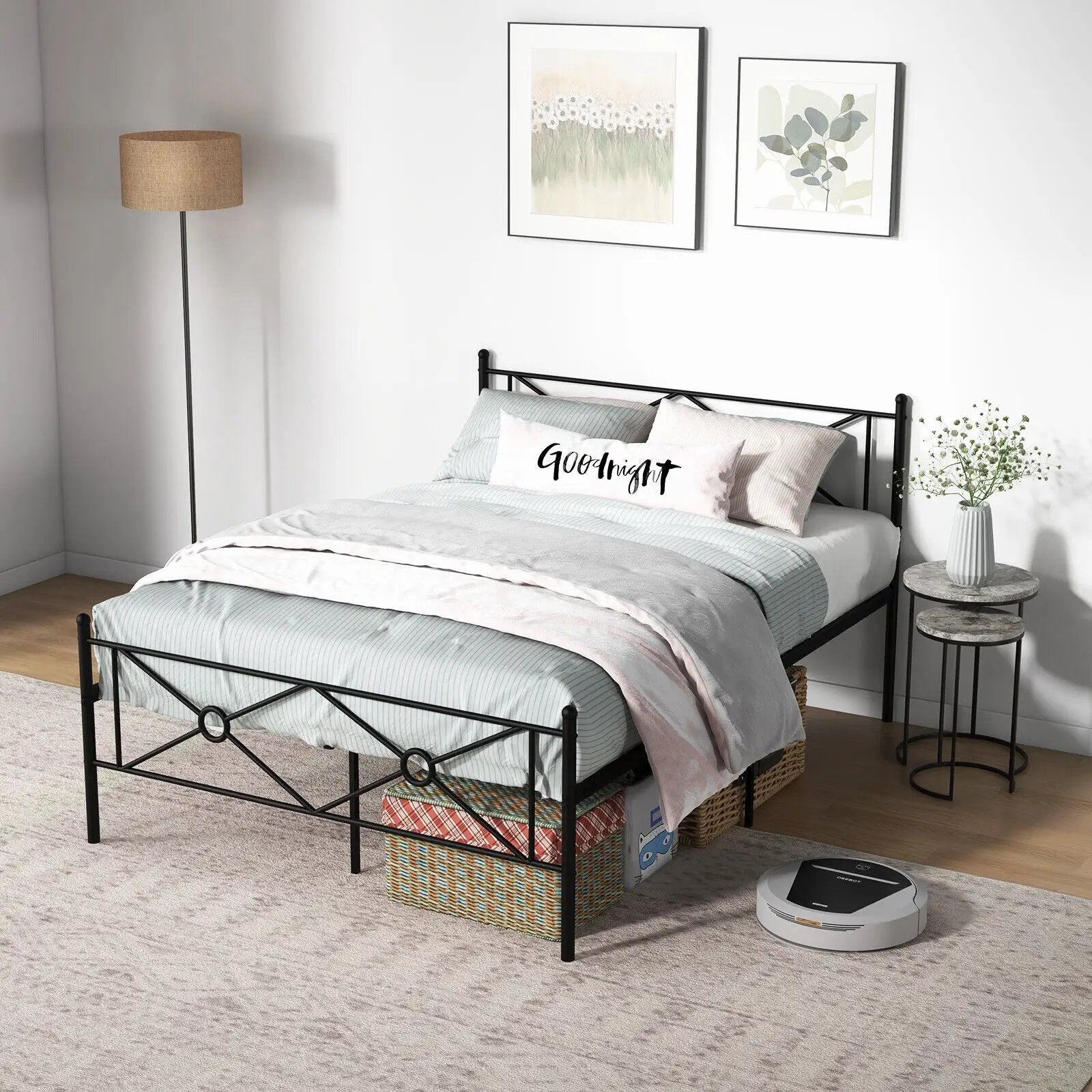 Full/Queen Size Metal Platform Bed Frame with Headboard and Footboard by DirectDeals