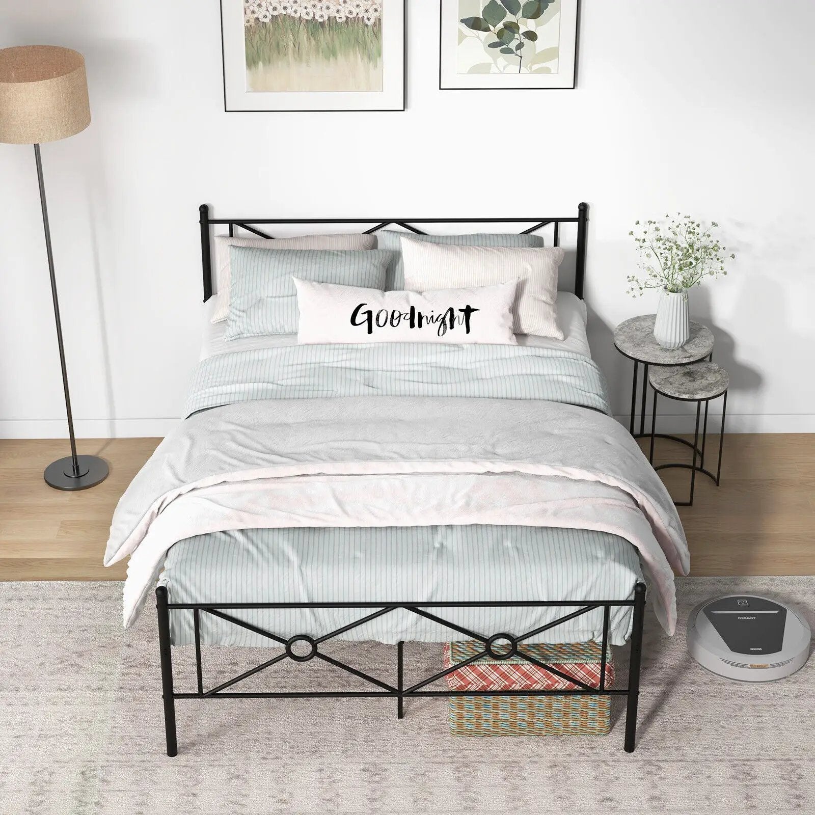 Full/Queen Size Metal Platform Bed Frame with Headboard and Footboard by DirectDeals