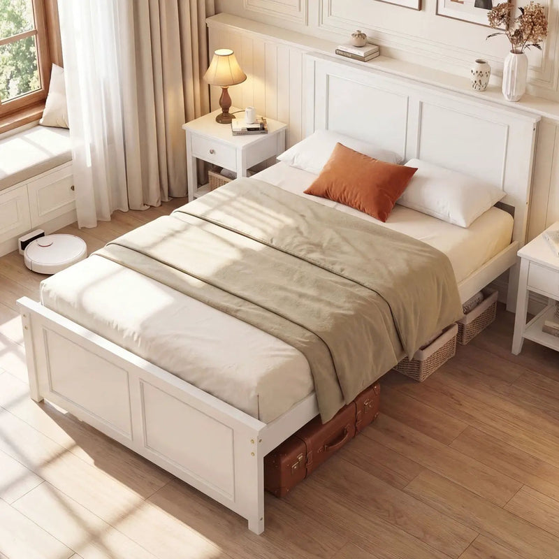 Twin Size Platform Bed Frame with Headboard by DirectDeals